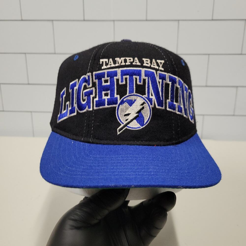 Vintage Tampa Bay Lightning Starter Snapback Hat NHL Black Blue 90s Hockey